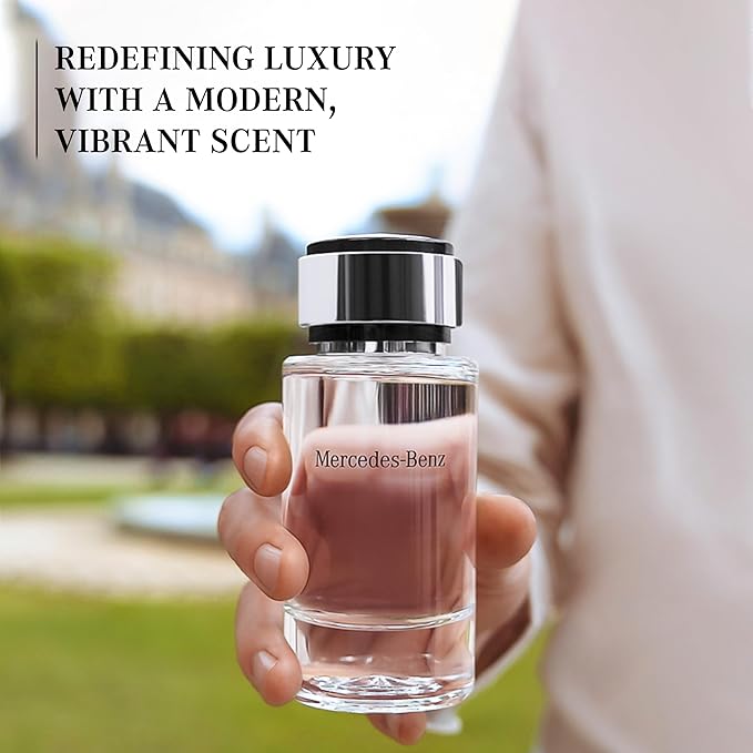 Mercedes-Benz For Men - Elegant Fragrance With Woody, Sensual Musky Notes - Mesmerize The Senses With Original Luxury Men’s Eau De Toilette Spray - Endless Day Through Night Scent Payoff - 4 OZ