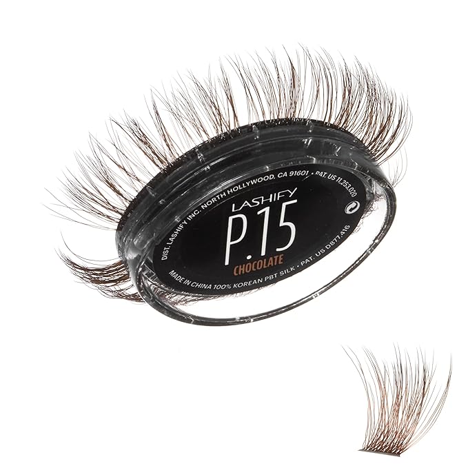 Lashify Plushy 15mm Gossamer Lashes in Chocolate Color, Easy DIY False Lashes for a Voluminous Yet Still Natural Look