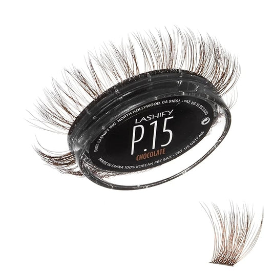 Lashify Plushy 15mm Gossamer Lashes in Chocolate Color, Easy DIY False Lashes for a Voluminous Yet Still Natural Look