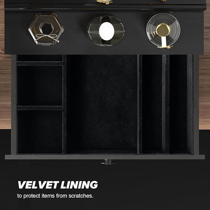 Cologne Organizer for Men, 5 Tier Black Cologne Shelf, Perfume Stand with Drawer and Hidden Compartment Perfume Display Holder - A Gift for Men