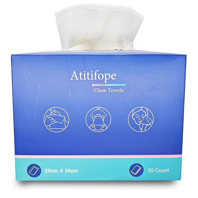 Disposable Face Cloths Cleansing Towels Facial Towel Wet and Dry Face Towel Tissue Makeup Remover Wipse 10inch x 12inch (1 Box)