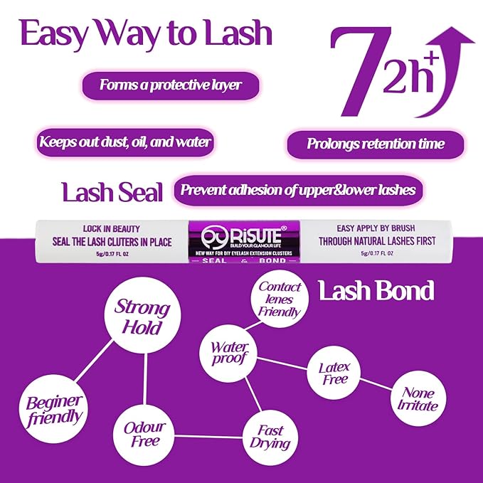 DIY Lash Extension Kit at Home, 144pcs Eyelash Extension Kit Individual Lashes Kit Lash Clusters D Curl Wispy Lash Kit Eyelash Kit Lash Clusters Kit with lash bond and seal and lash Tweezers RW01