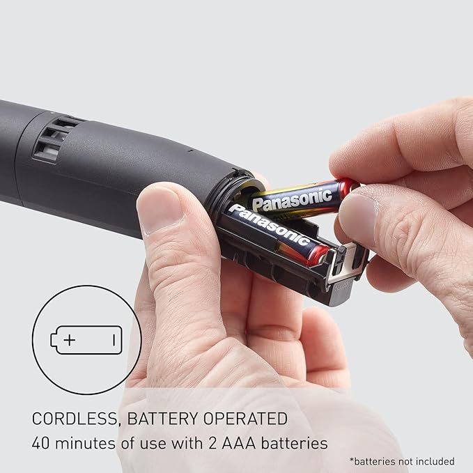 Panasonic Ear and Nose Hair Trimmer for Men with Vacuum Cleaning System, Powerful Motor and Dual-Edge Blades for Smoother Cutting, Wet/Dry – ER-GN70-K (Black)