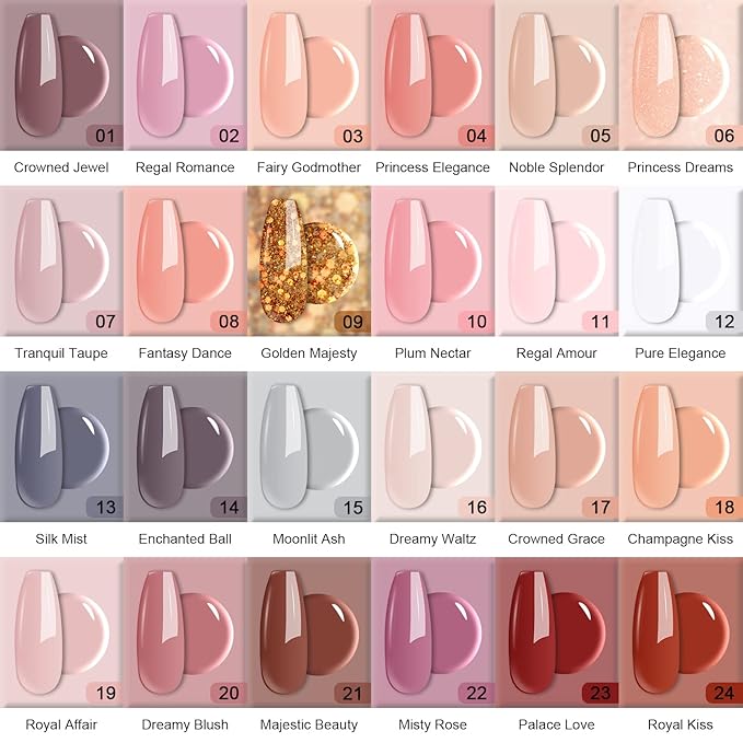 REDNEE 33pcs Dip Powder Nail Kit 24 Colors Nude Gray Series Dip Manicure Kit with Dipping Powder System Liquid Set and Essential Manicure Tools for French Nail Art Design Home DIY RE83