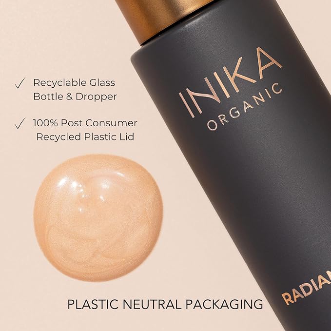 INIKA Organic Radiant Glow | Illuminate + Prime Organic Natural Makeup Primer with Skincare Ingredients