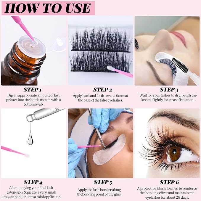 782Pcs D Curl Clusters Lash Extension Kit+5IN1 Super Lash Bonder Lash Glue Primer Kit