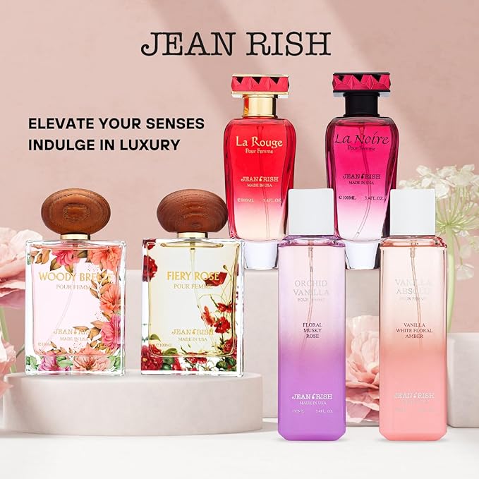 Jean Rish Woody Breeze Eau De Parfum - Perfume for Women (3.4 Fl Oz / 100ml) with Black Currant, Iris & Praline Notes - Long Lasting and Luxury Fragrance