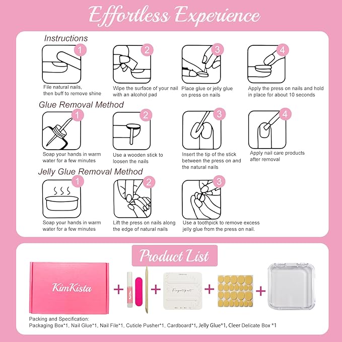 Handmade Acrylic Press On Nails Almond, Pink Medium, Ombre Valentine Heart Rhinestone Flower For Women Gift, Reusable Stick On Fake Kit With Glue (Pink Romance-S)