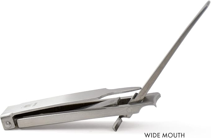 GERMANIKURE Pocket Nail Clipper Leather Keychain Case – Foldable All in one Nail Care Tool - Made in Germany of FINOX Stainless Steel – Travel Nail Clipper, Cleaner, File