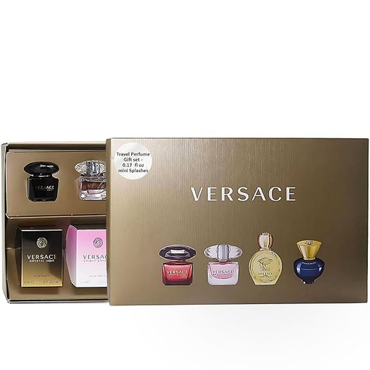 Versace Gifts & Sets Womens Mini Set (Crystal Noir/Bright Crystal/Eros Pour Femme EDT, Pour Femme Dylan Blue EDP)