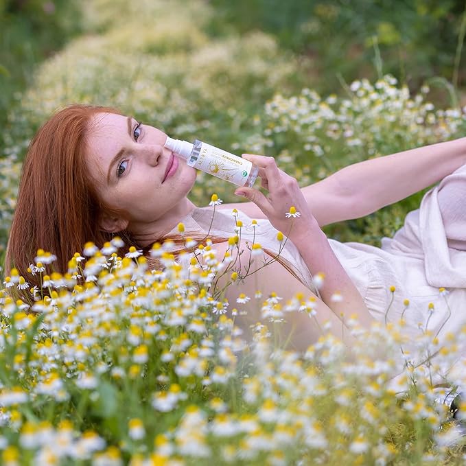 Alteya Organics Chamomile Water USDA Certified Organic Facial Toner, 17 Fl Oz/500mL Pure Bulgarian Anthemis Nobilis (Chamomile) Flower Water, Award-Winning Moisturizer BPA-Free Bottle with Reducer