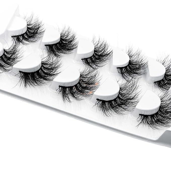 False Eyelashes Mink Lashes Fluffy Dramatic 20mm Long Faux Mink Eyelashes D Curl Wispy Fake Lashes Pack Look Like Extension