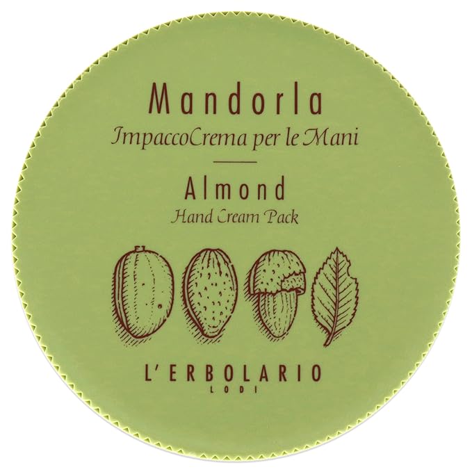 L’Erbolario Almond Hand Cream - Moisturizing Dry Hands Treatment - With Healing Almond Infusions - Sweet, Subtle Amber Fragrance - 6.7 oz