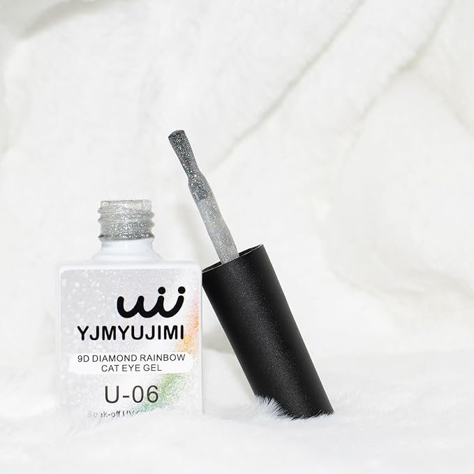 Universal Cat Eye Gel Polish, Clear and Black Base, 6 Shades with Magnetic Stick Varnish Nail Art Nail Salon Manicure 1 Bottle 10ML(0.33fl.oz) sparkling gel DIY