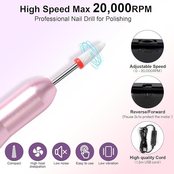 Gel X Nail Kit: All-in-1 Beginner Gel Nail Kit with Nail Drill Handheld UV Light 30g Solid Nail Glue Gel 504PCS Nail Tips Acrylic Nail Kit Home Salon DIY Nail Art Gel Kit Manicure Gift (Almond)