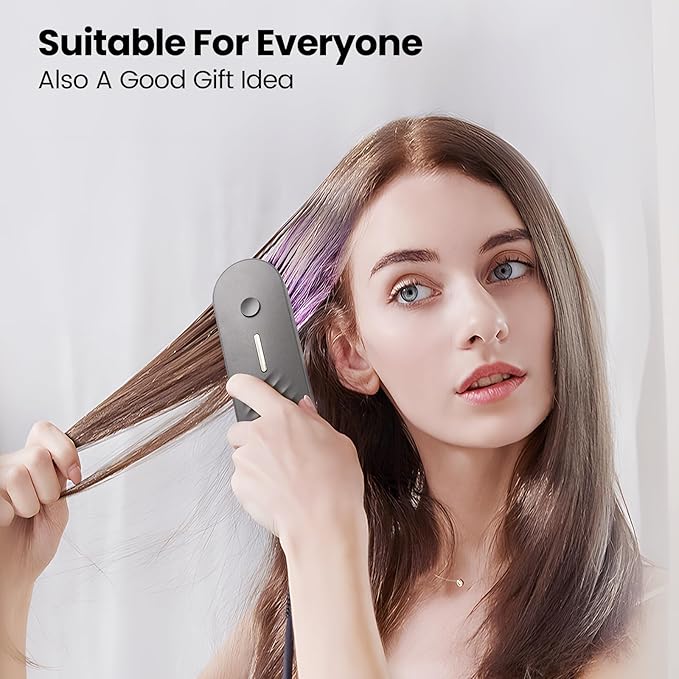 UNIWA Hair Oil Applicator, Scalp Massager Hair Growth, 3 in 1 Scalp Massage Tool, Head Scalp Massager for Relax, Cordless Electric Brush for Hair Care, Oil Dispenser Comb, Mothers Day Gifts, Grey