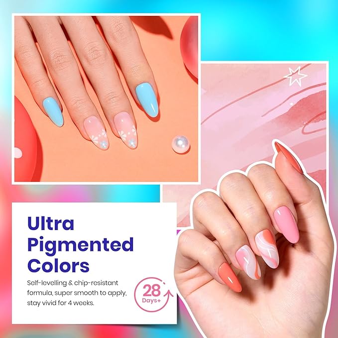 Beetles Gel Nail Polish Set, 23pcs Gel Polish Kit, 20 Colors Pink Green Blue Uv Gel Polish with Base Top Coat, All Season Manicure Tools for Beginners Nail Art Home Gift for Women