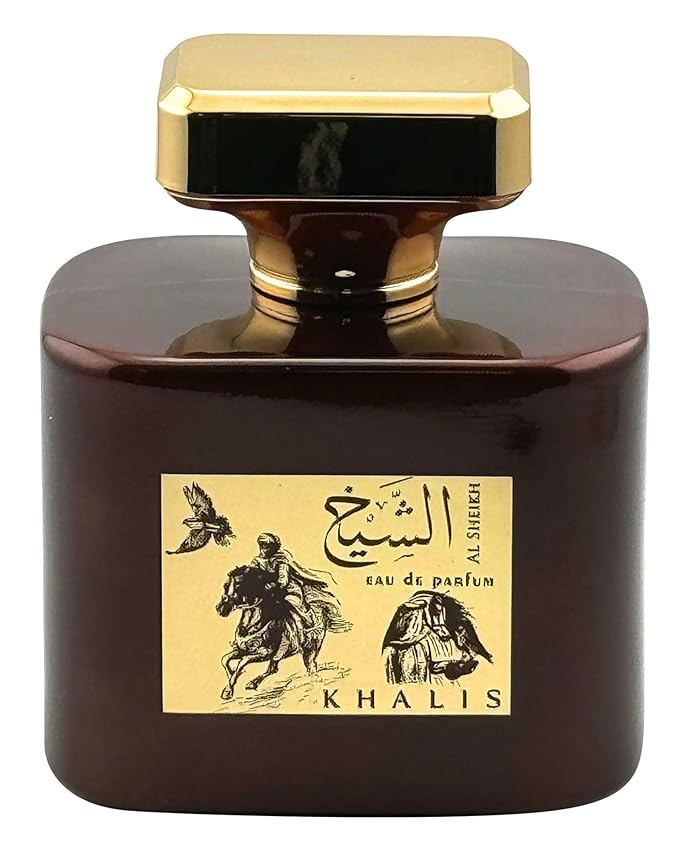 Khalis Al Sheikh Eau de Parfum 100 mL - Warm and Spicy Unisex Blend of Saffron, Leather and Rich Woods, Long Lasting Oriental Perfume, Gift Ready Bottle