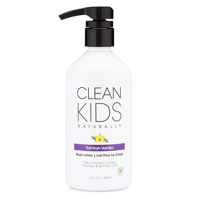 Gabriel Cosmetics Clean Kids Naturally Tahitian Vanilla Body Lotion, EWG Verified, 16oz