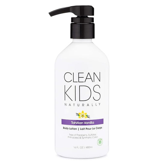 Gabriel Cosmetics Clean Kids Naturally Tahitian Vanilla Body Lotion, EWG Verified, 16oz