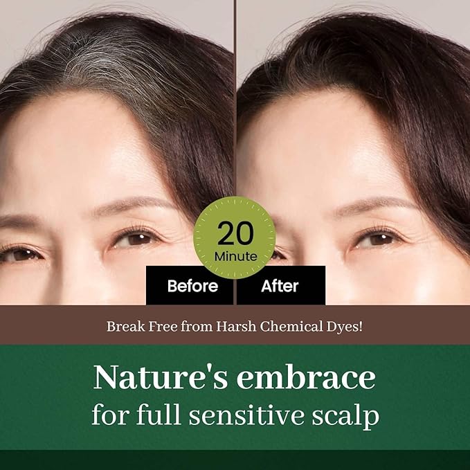 DONGSUNG Herb Speedy Color Cream (Deep Brown, 3 Pack), PPD-Free Ammonia-Free Vegan Hair Dye with Sun Protection, Odorless, Gentle for Sensitive Scalp, No Eye or Scalp Irritation