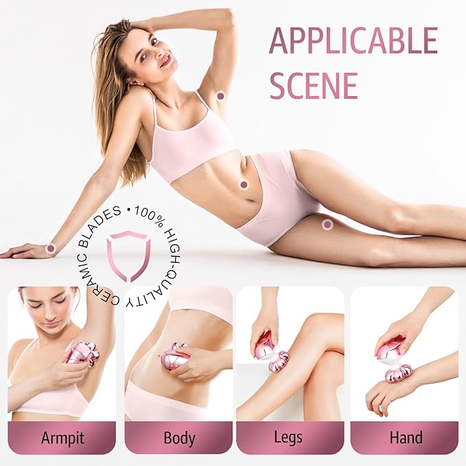 Electric Razors for Women Legs: 5-in-1 Rechargeable Body Shaver - Waterproof Wet Dry Hair Remover - Trimmer for Lady Face Underarms Public