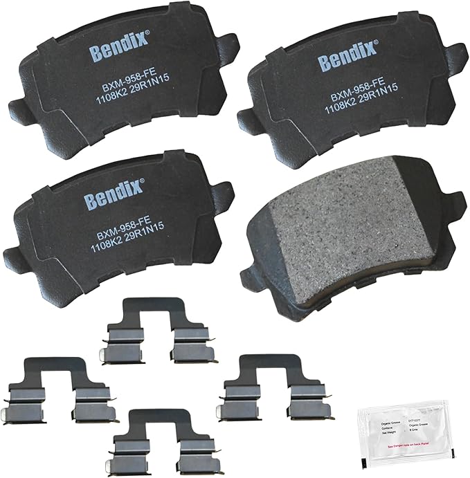 Bendix Priority1 CFM1108K2 Semi-Metallic Rear Brake Pads for Select Models Volkswagen Bora, CC, Eos, Golf, Golf City, R, GTI, Jetta, Passat, Passat R32, Rabbit, Tiguan, Tiguan Limited