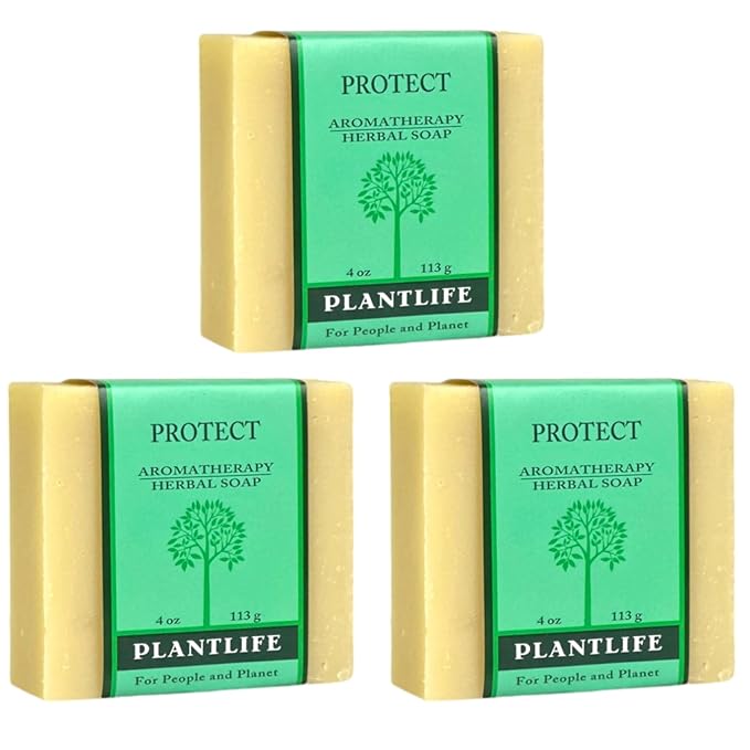 Plantlife Protect 3-Pack Bar Soap - Moisturizing and Soothing Soap for Your Skin - Hand Crafted Using Plant-Based Ingredients - Made in California 4oz Bar
