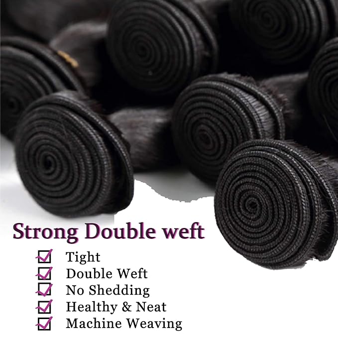 Human Hair Bundles Body Wave 3 Bundles 18 20 22 Inch 100% Unprocessed Brazilian Virgin Weave Human Hair Weft Extension for Black Women Natural Black Color