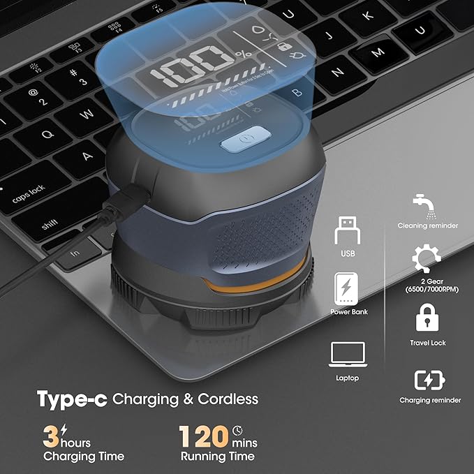 Karrte Head Shavers for Bald Men, 6D Magnetic Electric Razor with 2 Gear High-Speed Motor for Fast Shaving, IPX6 Waterproof, Hypoallergenic Wet/Dry Shaving Razor with LED Display & Travel Lock