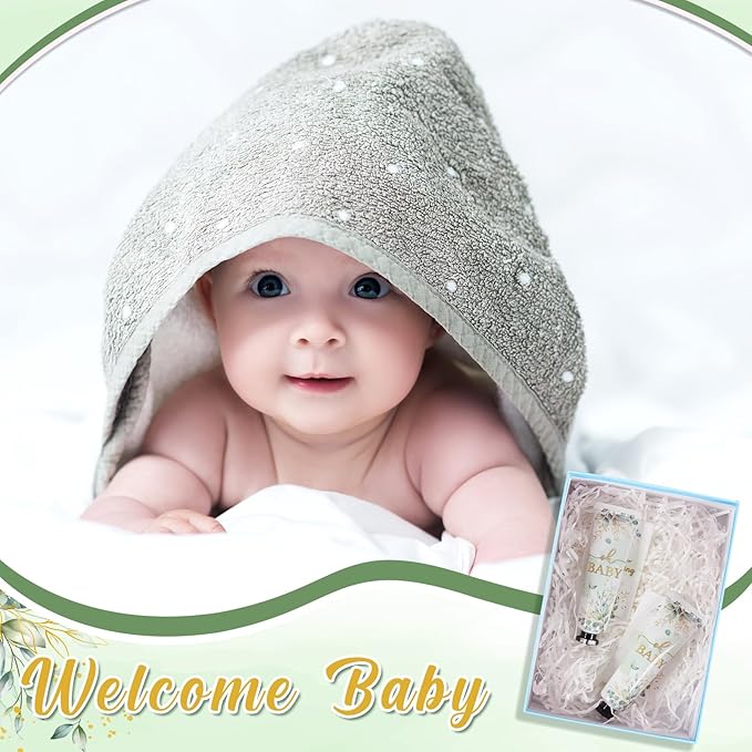 24 Sets Baby Shower Hand Cream Bulk Sage Greenery Shower Favors Bridal Thank You Appreciation Hand Cream for Guests Travel Size Lotion with Organza Bags