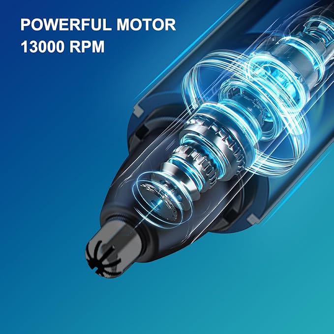 Nose Trimmer - Professional Painless Eyebrow & Facial Hair Trimmer for Men & Women, IPX7 Waterproof, USB Rechargeable, Easy Cleaning, All-in-ONE (Blue)