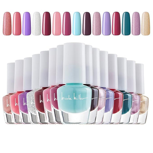 Nicole Miller Mini Nail Polish Set – Glossy, Vibrant Colors for Fingernails & Toenails, Trendy Collection