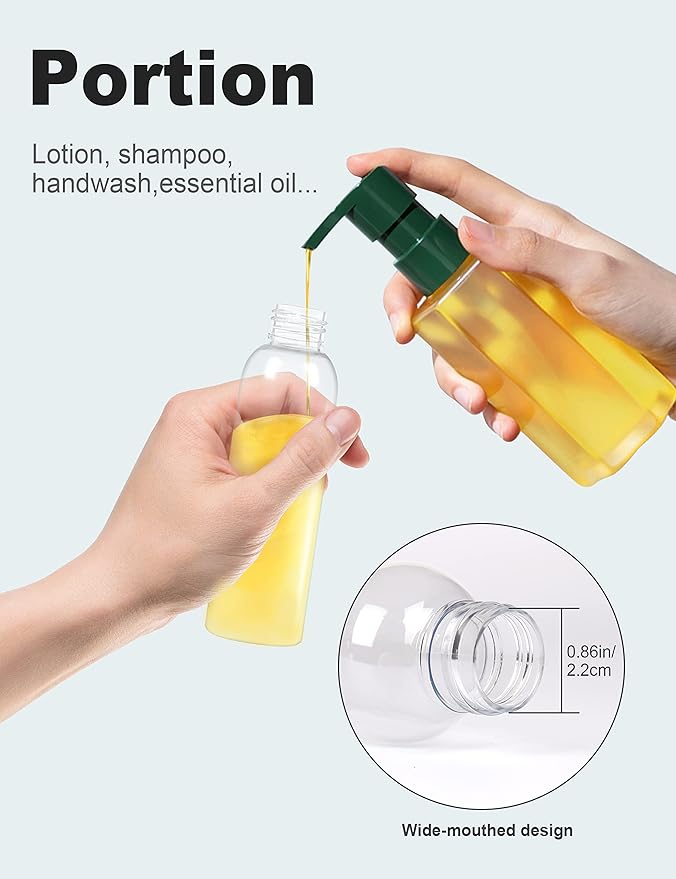 4oz Clear Plastic Bottles with Flip Caps 24 Pack Reusable Travel Container for Shampoo Conditioner Toiletries Lotion Essential Oil