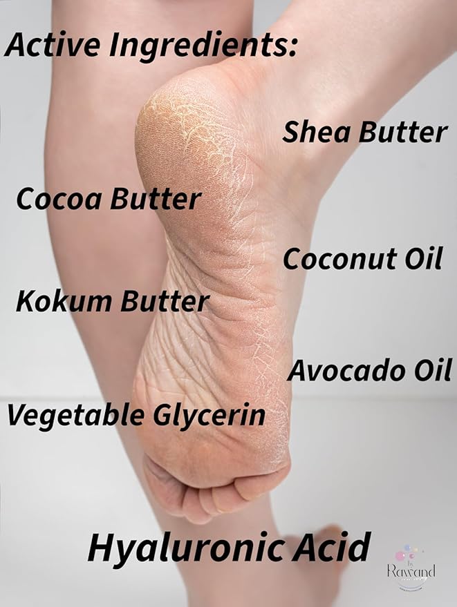 Organic Deep Foot repair with Hyaluronic Acid & Cocoa Butter With Vitamin E Handmade Heel Heal For Cracked Heels and Dry Feet Enriched With Shea & Kokum Butters