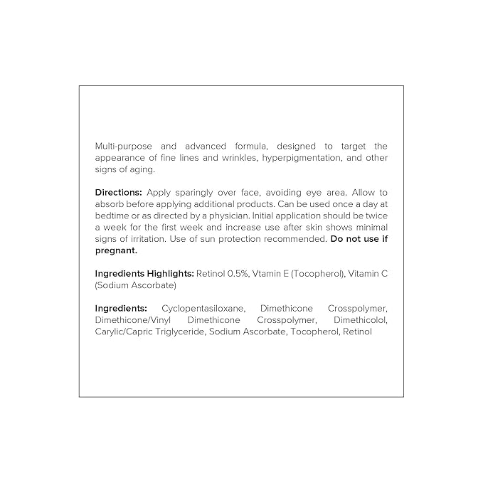 DRMTLGY 0.5% Retinol Serum for Face - Anti Wrinkle with Vitamin C and Vitamin E - Retin A Anti Aging Serum - Made in the USA 0.5% Resurfacing