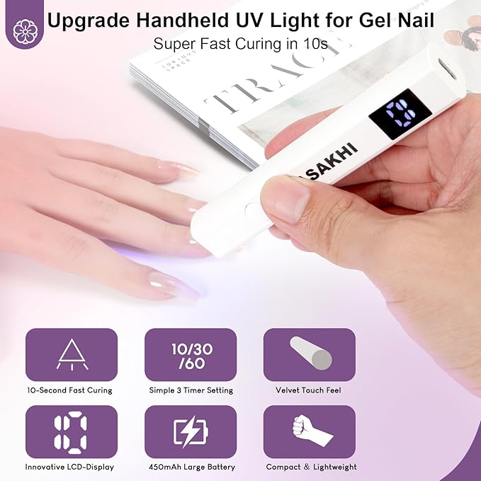 Gel X Nail Kit: All-in-1 Beginner Gel Nail Kit with Nail Drill Handheld UV Light 30g Solid Nail Glue Gel 504PCS Nail Tips Acrylic Nail Kit Home Salon DIY Nail Art Gel Kit Manicure Gift (Long Coffin)