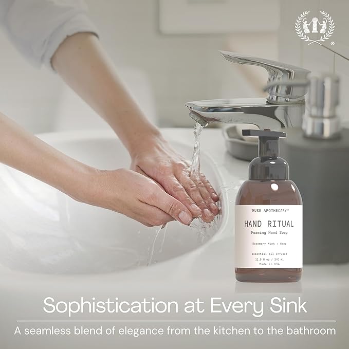 Muse Apothecary Hand Ritual - Aromatic and Nourishing Foaming Hand Soap, Infused with Natural Aromatherapy Essential Oils - USDA Certified Biobased - 11.5 oz, Aloe + Eucalyptus + Lavender
