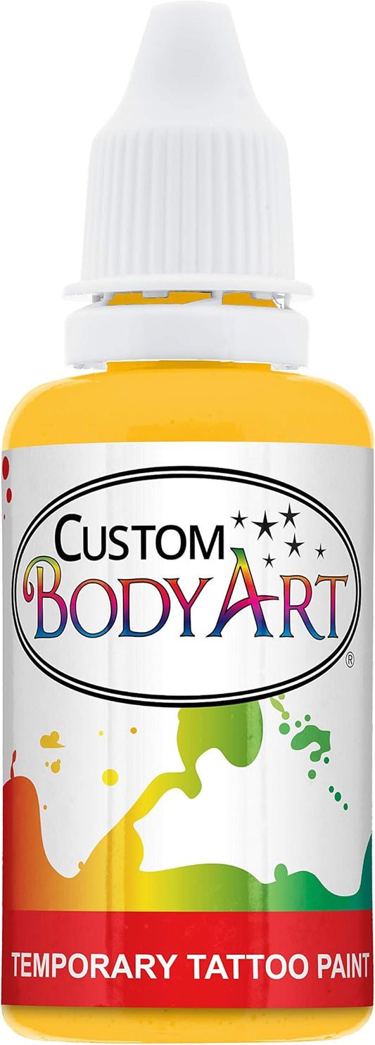1-Ounce Yellow Temporary Airbrush Tattoo Body Art Paint Alcohol Based
