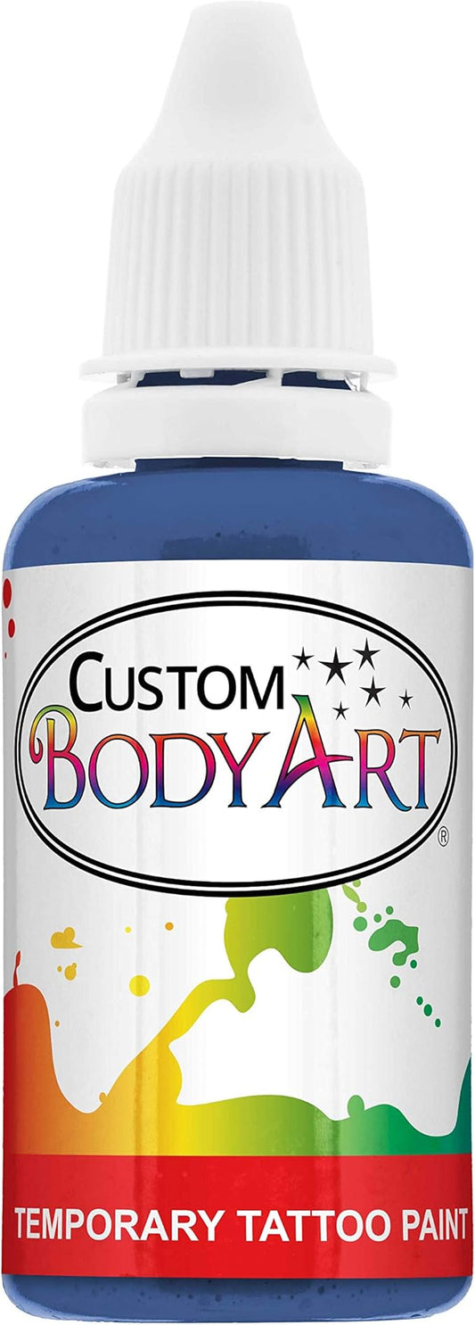 1-Ounce Blue Temporary Airbrush Tattoo Body Art Paint Alcohol Based