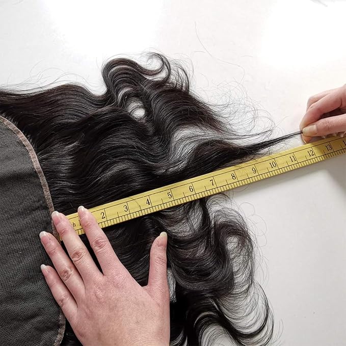 13x4 Lace Frontal Closure Body Wave Full Lace Frontal Ear to Ear Pre Plucked HD Lace Frontal Human Hair 100% Unprocessed Brazilian Virgin Human Hair 150% Density Remy Human Hair 18 Inch Natural Black