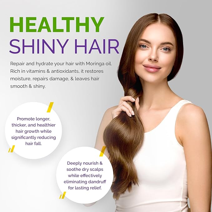 Pure Organic Moringa Oil with Blue Lotus Flower & Ormus Gold – Hydrating & Anti-Aging Oil for Skin, Hair & Nails – Premium 100% Cold Pressed Moringa Seed Extraction, Nourishes & Hydrates Skin