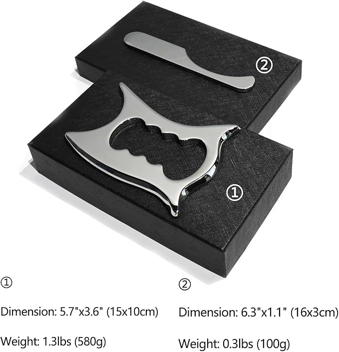 JWCASA Muscle Scraper Scar Tissue Massage Tools Foot, Neck, Knee, Leg Back Massager IASTM Tool for Physical Therapy & Plantar Fasciitis with 2 Pieces Set 4