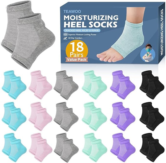 Moisturizing Toeless Socks for Cracked Heels - Heel Repair, Hydrate Dry Feet