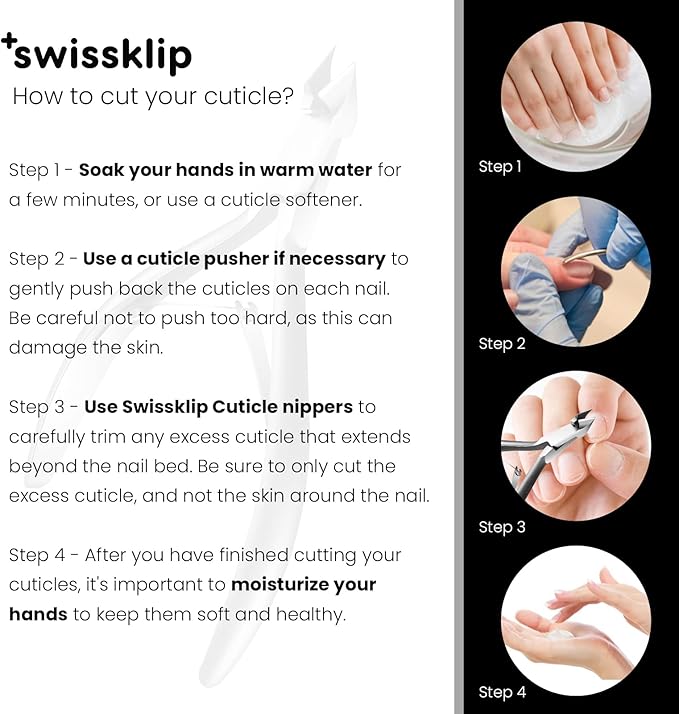 Swissklip Cuticle Trimmer I Best Cuticle Remover I Cuticle Nippers, Cuticle Cutter, Cuticle Scissors I Nail Nipper used along with Cuticle Pusher Tool, Cuticle Clippers, Nail Cuticle Trimmer ((3))