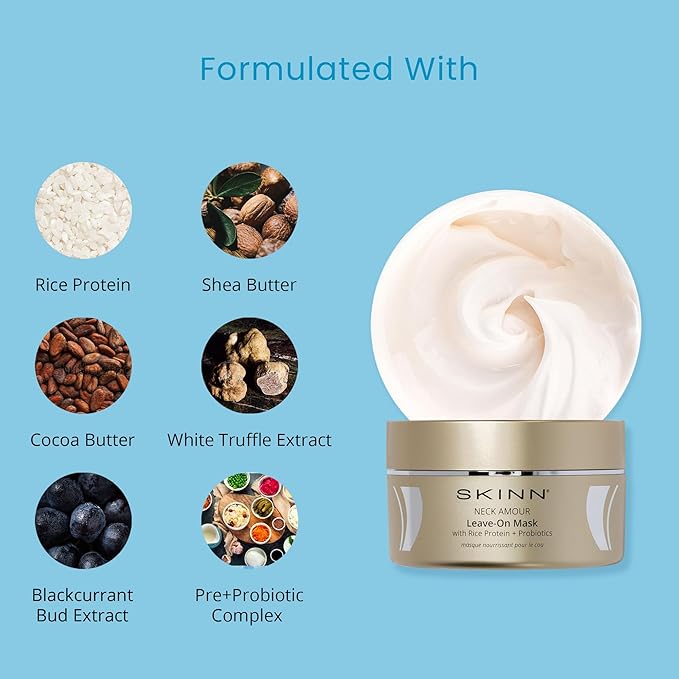 SKINN Neck Cream for Wrinkles, Neck Amour Leave-On Mask - Neck Firming Cream, Tightening & Lifting Sagging Skin - Chin & Neck Firming Lotion for Smoother & Firmer Skin - Neck Cream for Men & Women