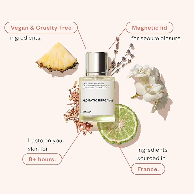 Dossier - Aromatic Bergamot 1.7 Fl oz (50ml) - Perfume Inspired by Y.S.L MY-SLF - Pure Infused - Paraben Free - Vegan - For Men