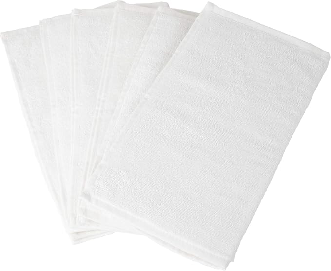 RosenSoft Oversized Wash Clothes-16x14 in Extra Large Wash Cloths for Body and Face, Hand Gym Spa- Fingertip Towels for Bathroom, Bath Towel Set (White, 6)