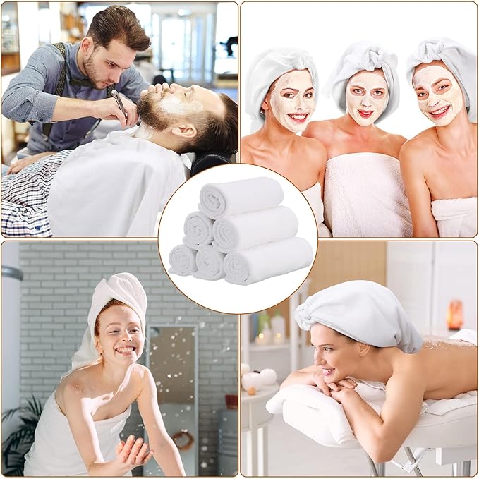 Newwiee 72 Pack Microfiber Bleach Proof Towels Bulk for Salon 18 x 30 Inch Dry Lint Free Hair Drying Hand Towels for Hair, Gym, Bath, Spa, Shaving, Barber(White)