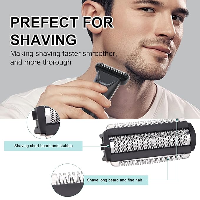 Replacement Blade Compatible with MANSCAPED The Handyman: Foil Blades for Portable Men’s Travel Facial Hair Groomer(2Pack）